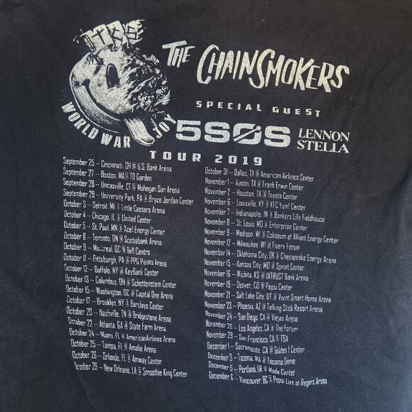 The Chainsmokers World War Joy Tour 2019 5SOS Lennon Stella T - Picture 4 of 4